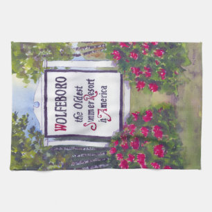 Willkommen beim Wolfeboro NH Sign Küchentuch