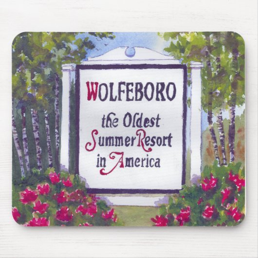 Willkommen beim Wolfeboro NH Sign Mousepad (Vorne)