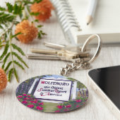 Willkommen beim Wolfeboro NH Sign Schlüsselanhänger (Seite)