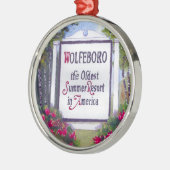 Willkommen beim Wolfeboro NH Sign Silbernes Ornament (Links)