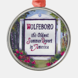 Willkommen beim Wolfeboro NH Sign Silbernes Ornament