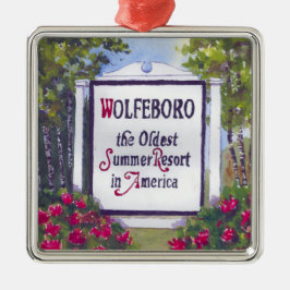 Willkommen beim Wolfeboro NH Sign Silbernes Ornament