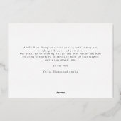 Willkommen beim World Calligraphy Minimalistisch F Folieneinladung (Rückseite)