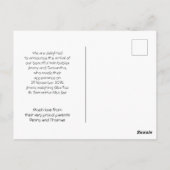 Willkommen beim World Twin Birth Announcement Foto Postkarte (Rückseite)