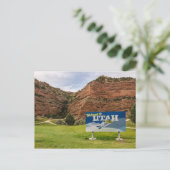 Willkommen beim Zeichen von Utah - Staat Postkarte (Stehend Vorderseite)