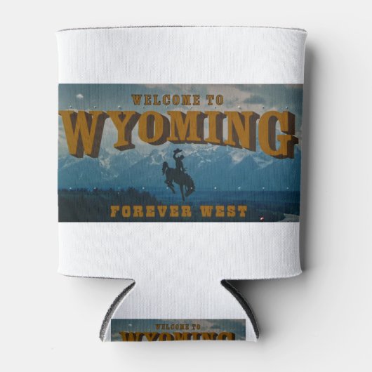 Willkommen beim Zeichen von Wyoming Dosenkühler (Vorderseite)