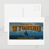 Willkommen beim Zeichen von Wyoming Postkarte (Vorne/Hinten)