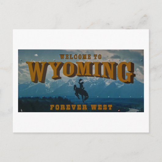 Willkommen beim Zeichen von Wyoming Postkarte (Vorderseite)