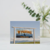 Willkommen beim Zeichen von Wyoming - Staat Border Postkarte (Stehend Vorderseite)