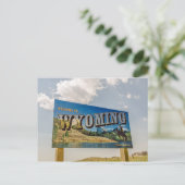 Willkommen beim Zeichen von Wyoming - Staat Border Postkarte (Stehend Vorderseite)