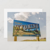 Willkommen beim Zeichen von Wyoming - Staat Border Postkarte (Vorne/Hinten)