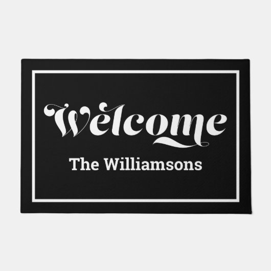 Willkommen benutzerdefinierter Familienname Skript Fußmatte (Vorderseite)