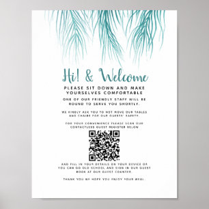 Willkommen berührungslose QR-Code Gast Register Pa Poster