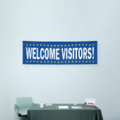 Willkommen Besucher mit Sternen Banner (Messeveranstaltung)