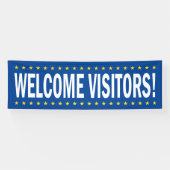 Willkommen Besucher mit Sternen Banner (Horizontal)