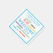 Willkommen Bienvenue Persönliche Willkommen Serviette (Ecke)