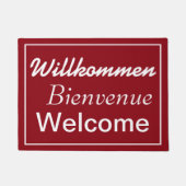 Willkommen Bienvenue Welcome Multilingual Doormat Fußmatte (Vorderseite)