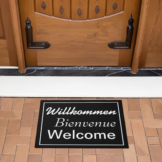 Willkommen Bienvenue Welcome Multilingual Fußmatte