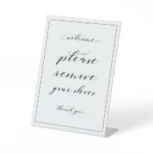 Willkommen Bitte entfernen Sie Ihr Schuhschild