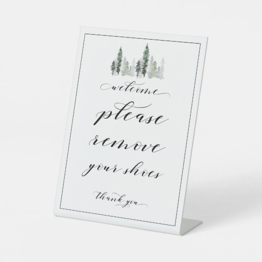 Willkommen Bitte entfernen Sie Ihr Schuhschild Sockelschild (Vorderseite)