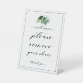 Willkommen Bitte entfernen Sie Ihr tropisches Schu Sockelschild (Vorderseite)