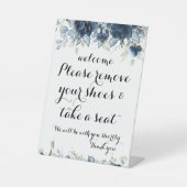 Willkommen Bitte entfernen Sie Ihre Schuhe Blumens Sockelschild (Vorderseite)