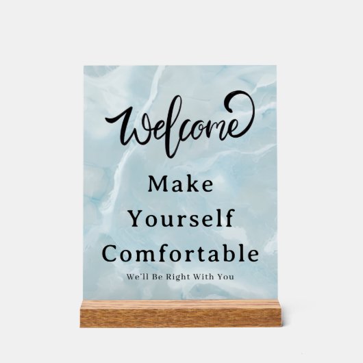 Willkommen Bitte Nehmen Sie Platz Acryl Displaysch Acrylschild (Vorderseite)