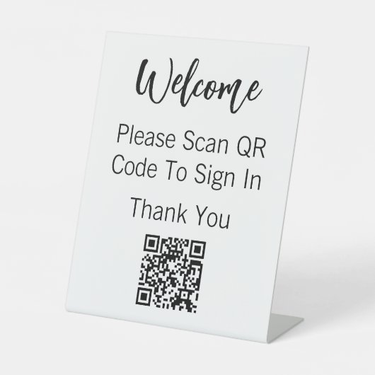 Willkommen Bitte scannen Sie QR-Code, um sich in V Sockelschild (Vorderseite)