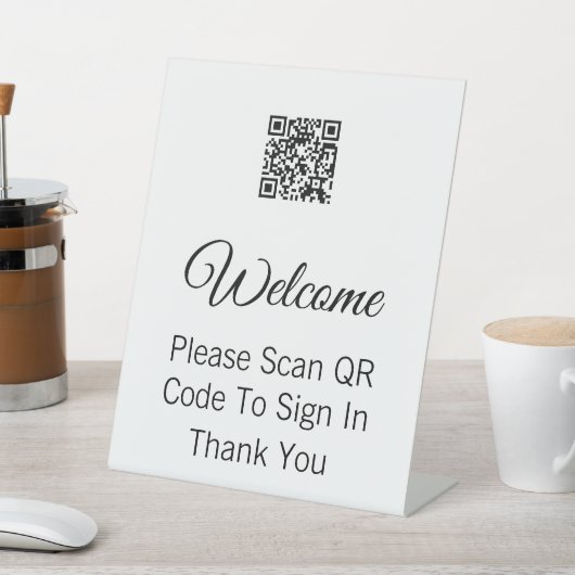 Willkommen Bitte scannen Sie QR-Code, um sich in V Sockelschild (In SItu)