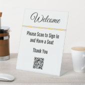 Willkommen Bitte scannen Sie sich ein und nehmen S Sockelschild (In SItu)