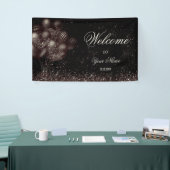 Willkommen Black Glitzer Balloons Sparkle Party Banner (Messeveranstaltung)