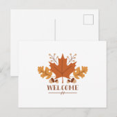 Willkommen Blätter Postkarte (Vorne/Hinten)