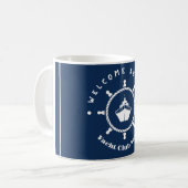 Willkommen Blue Anchor Nautical Segelboot Custom Kaffeetasse (Vorderseite Links)
