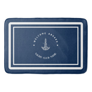 Willkommen Blue Anchor Nautical Segelboot Name Badematte