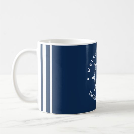 Willkommen Blue Anchor Nautical Segelboot Name Kaffeetasse (Links)