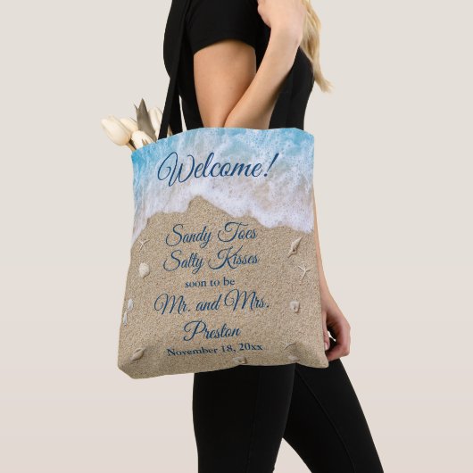 Willkommen Blue Beach Waves Sandy Toes Full Design Tasche (Von Nahem)
