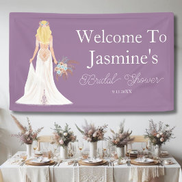 Willkommen Boho Blonde Hair Bride Banner
