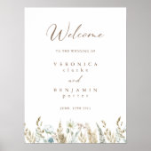 Willkommen Boho Rustic Wedding Budget Poster (Vorne)