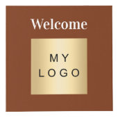 Willkommen Business Logo QR Code braun Tabelle Würfel (Vorderseite)