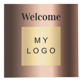 Willkommen Business Logo QR Code Bronze Menü Tabel Würfel (Vorderseite)