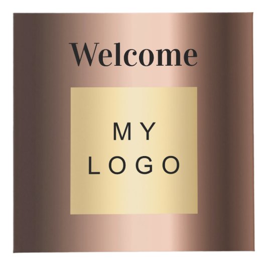 Willkommen Business Logo QR Code Bronze Menü Tabel Würfel (Vorderseite)