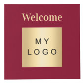 Willkommen Business Logo QR Code burgundy Menü Tab Würfel (Vorderseite)