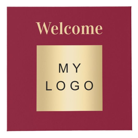 Willkommen Business Logo QR Code burgundy Menü Tab Würfel (Vorderseite)