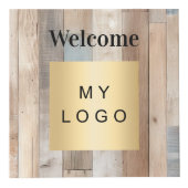 Willkommen Business Logo QR Code driftwood Menü-Ta Würfel (Vorderseite)