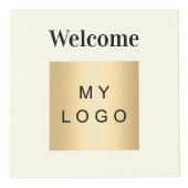 Willkommen Business Logo QR Code Elfenbeinmenü Tab Würfel (Vorderseite)