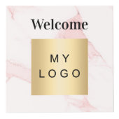 Willkommen Business Logo QR Code Marmormenü Würfel (Vorderseite)