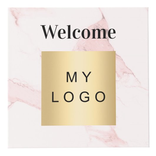 Willkommen Business Logo QR Code Marmormenü Würfel (Vorderseite)