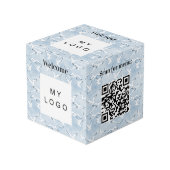 Willkommen Business-Logo QR-Code-Menü am Meer Tabe Würfel (Vorderseite Schrägansicht)