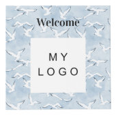 Willkommen Business-Logo QR-Code-Menü am Meer Tabe Würfel (Vorderseite)