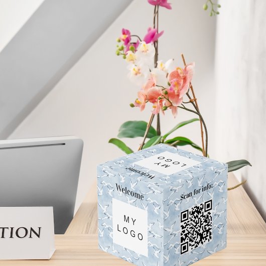 Willkommen Business-Logo QR-Code-Menü am Meer Tabe Würfel